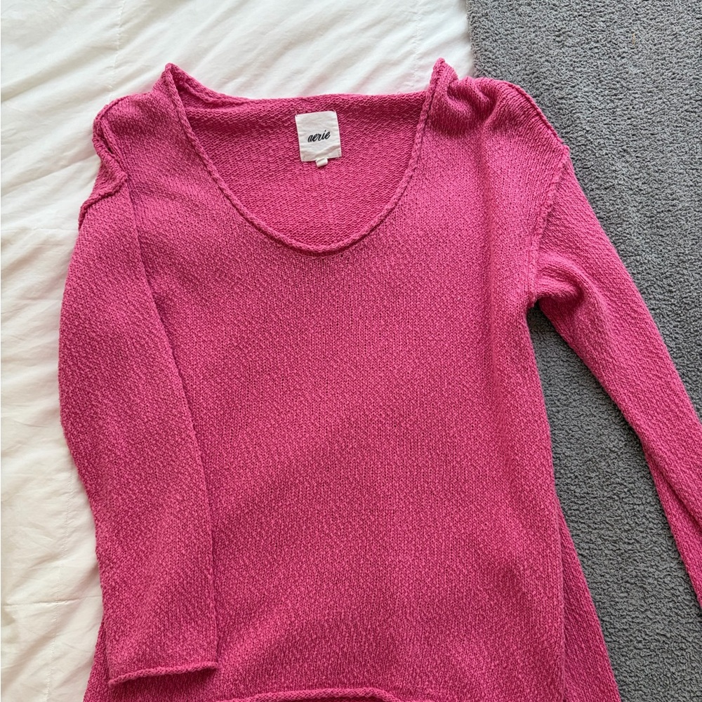 Aerie Fuchsia Scoop Neck Sweater
